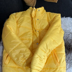 Gul pufferjacka från Heartbreak - Säljer en superfin gul pufferjacka från Heartbreak. Den är perfekt för att lysa upp de gråa vinterdagarna! Jackan har en hög krage och stängs med både dragkedja och knappar. Den är i storlek 36 och passar perfekt för kalla dagar. Ett måste för garderoben! 💛