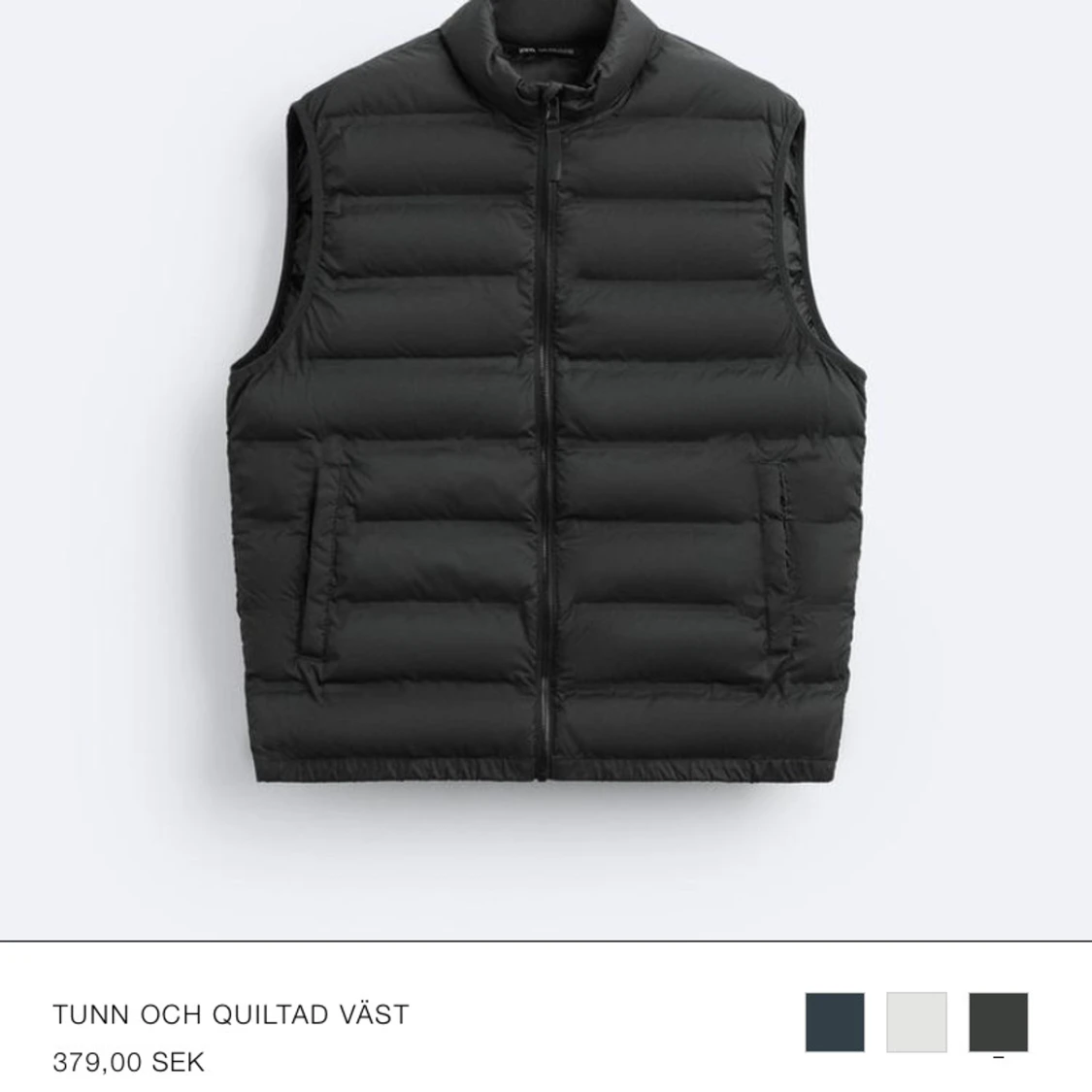 Svart tunn quiltad väst från Zara