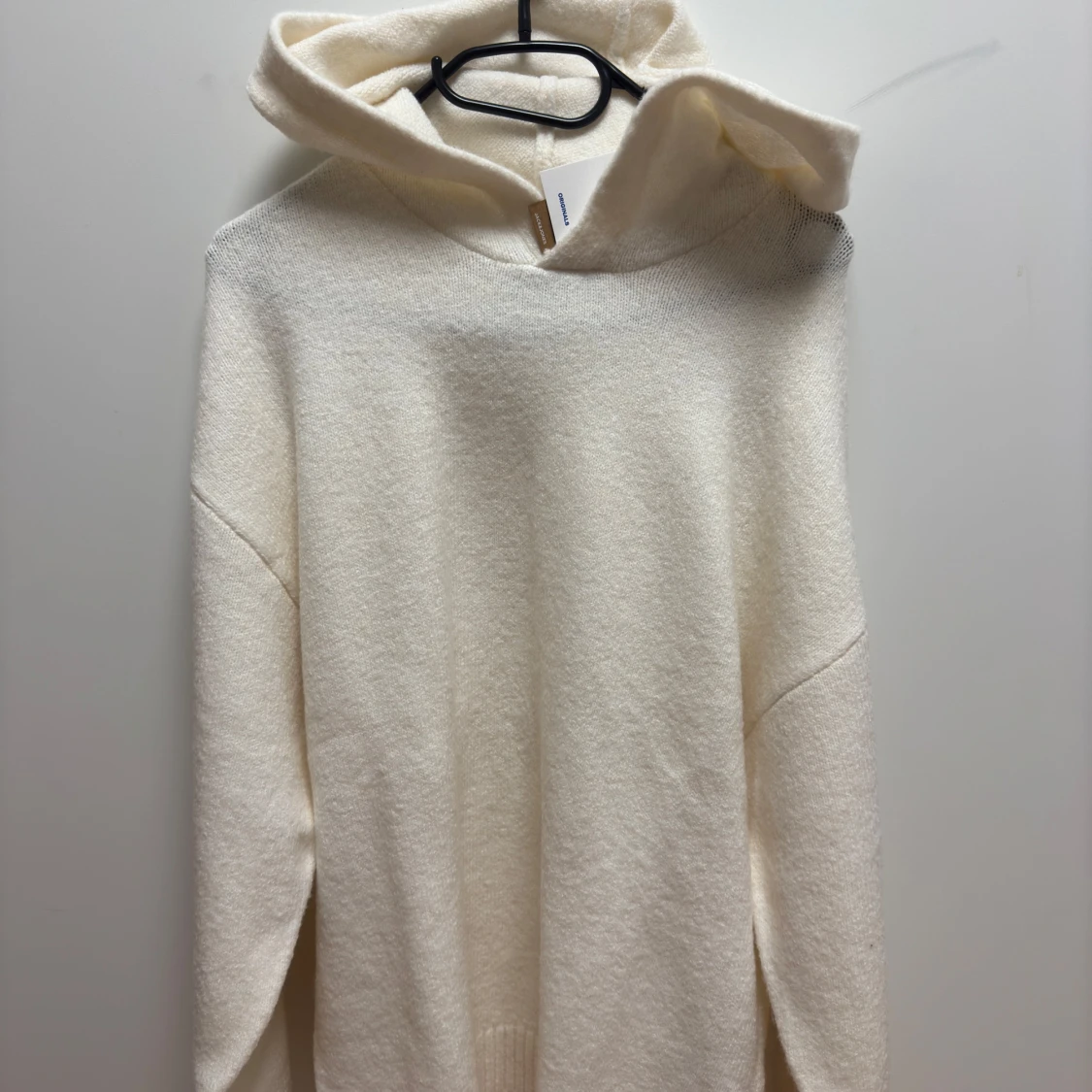 Vit stickad hoodie - 90