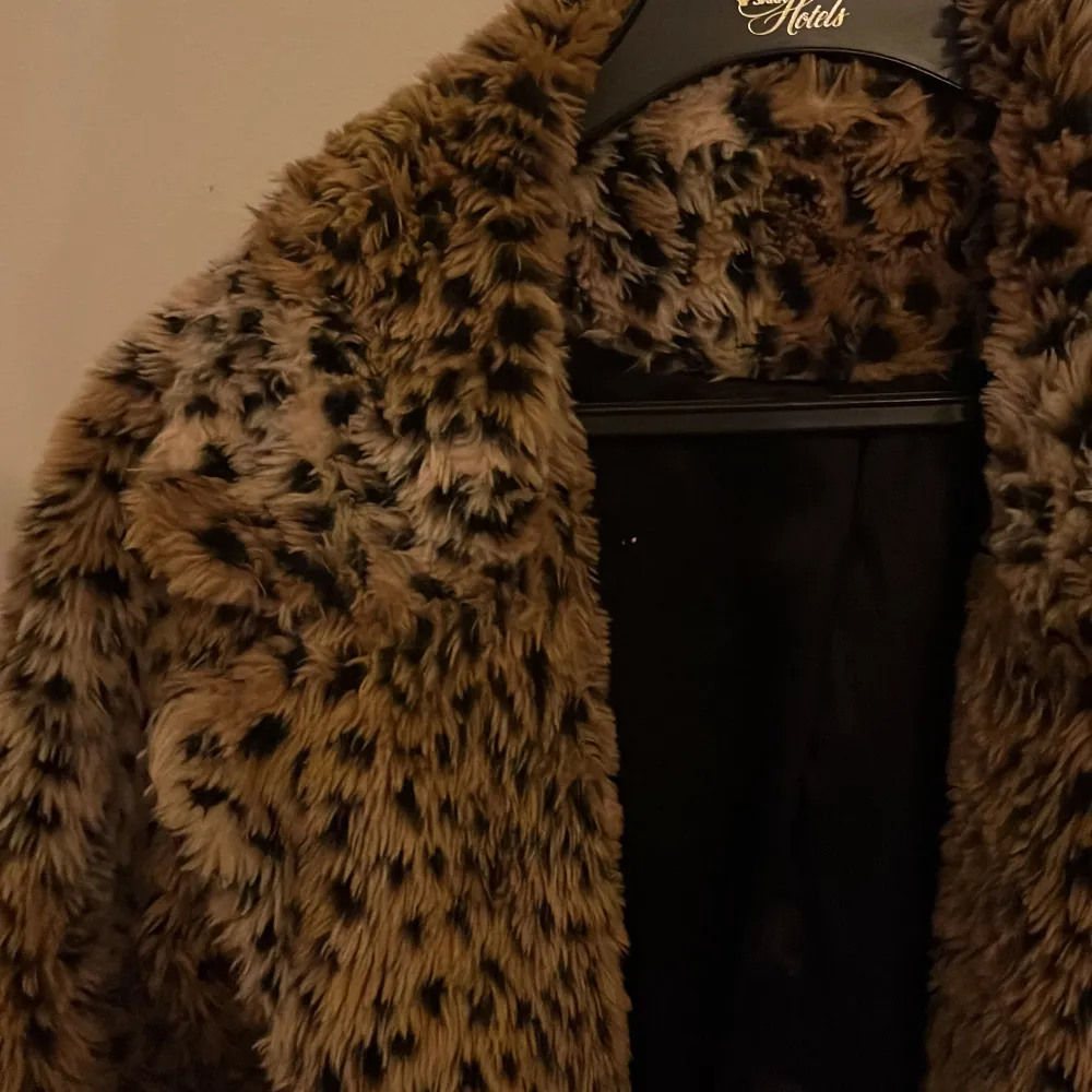 Säljer en supercool leopardmönstrad pälsjacka från brandy melville. Den är perfekt för att hålla sig varm och snygg under kalla dagar. Jackan har en fluffig och mjuk känsla. Perfekt för höst och vinter! Den har några år på nacken men är i bra skick💘. Jackor.