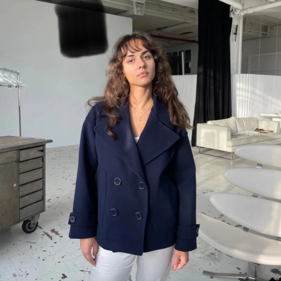 Marinblå kappa Design By Si - 90