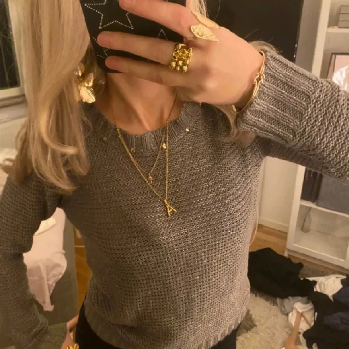 stickad tröja med nitar 💗💗 - 1