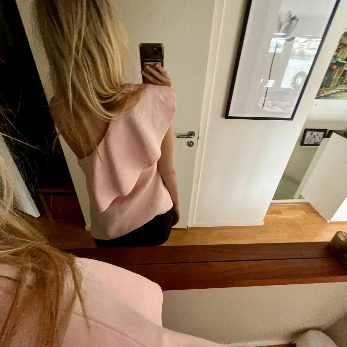 Ljusrosa off-shoulder topp - 90