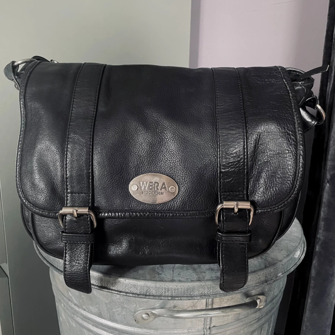 Wera svart läderväska - 90
