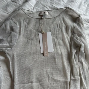 Silvrig tröja - Silvrig tröja i genomskinligt material från Pull&Bear i storlek M. Aldrig använd så lappen är kvar. Skriv privat för frågor eller fler bilder🥰