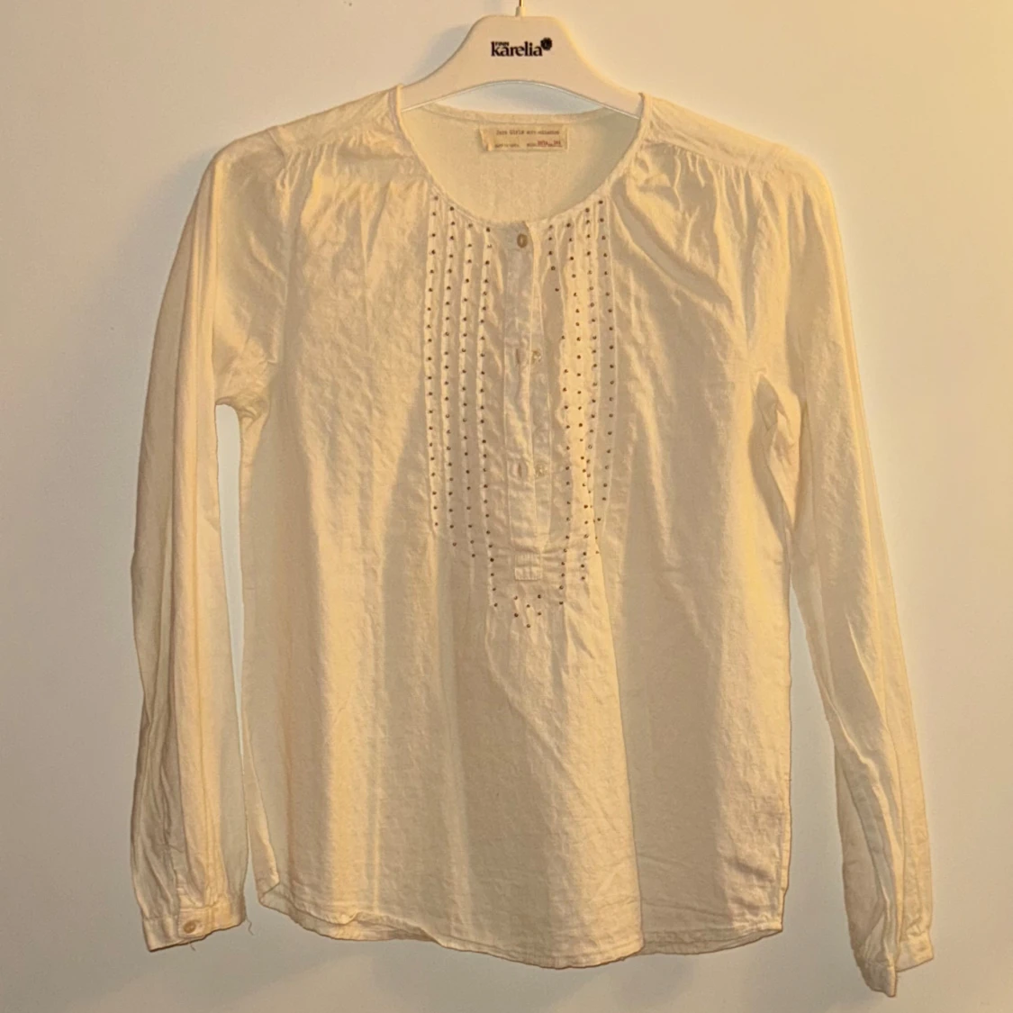 Vit långärmad blus från Zara Girls