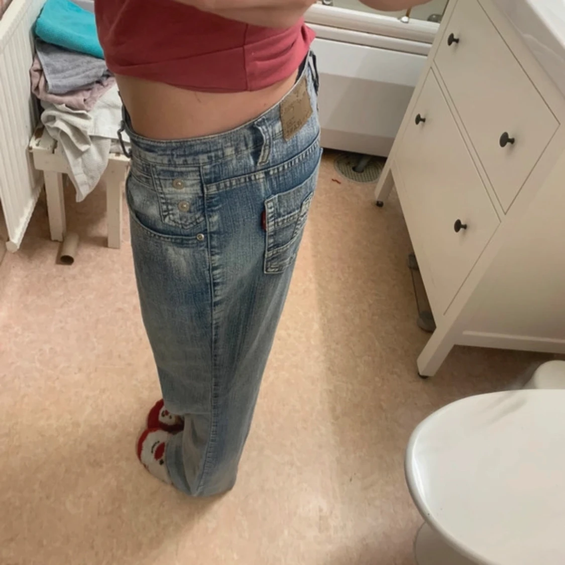 Lågmidjade bootcut/baggy jeans  - 2