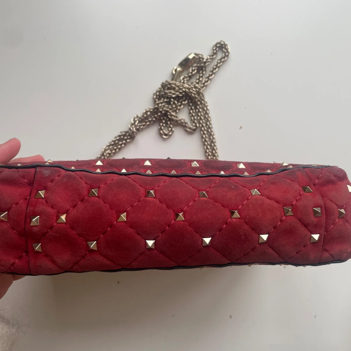 Röd quiltad axelväska från Valentino - 4