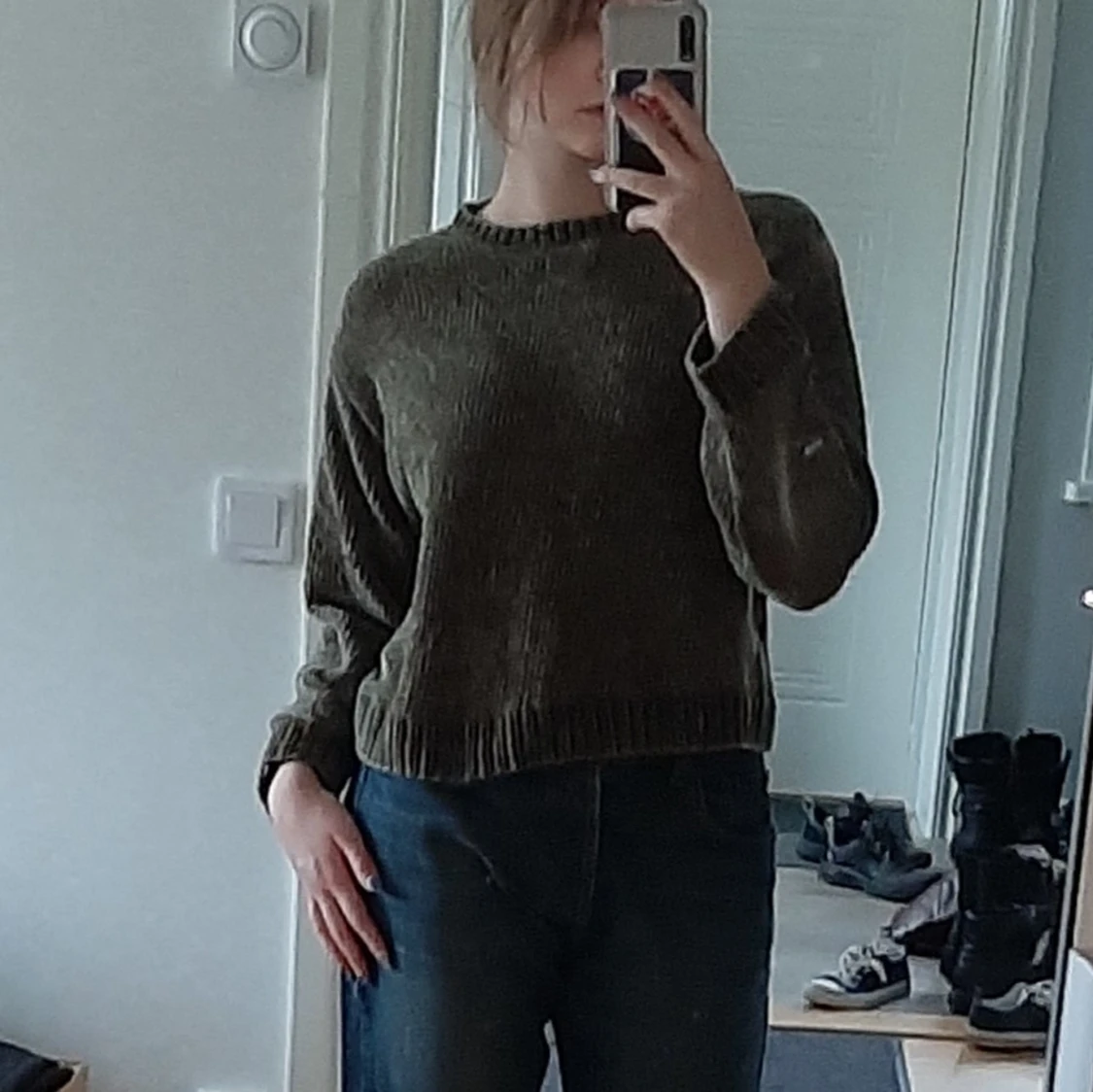 Mysig mörkgrön hösttröja