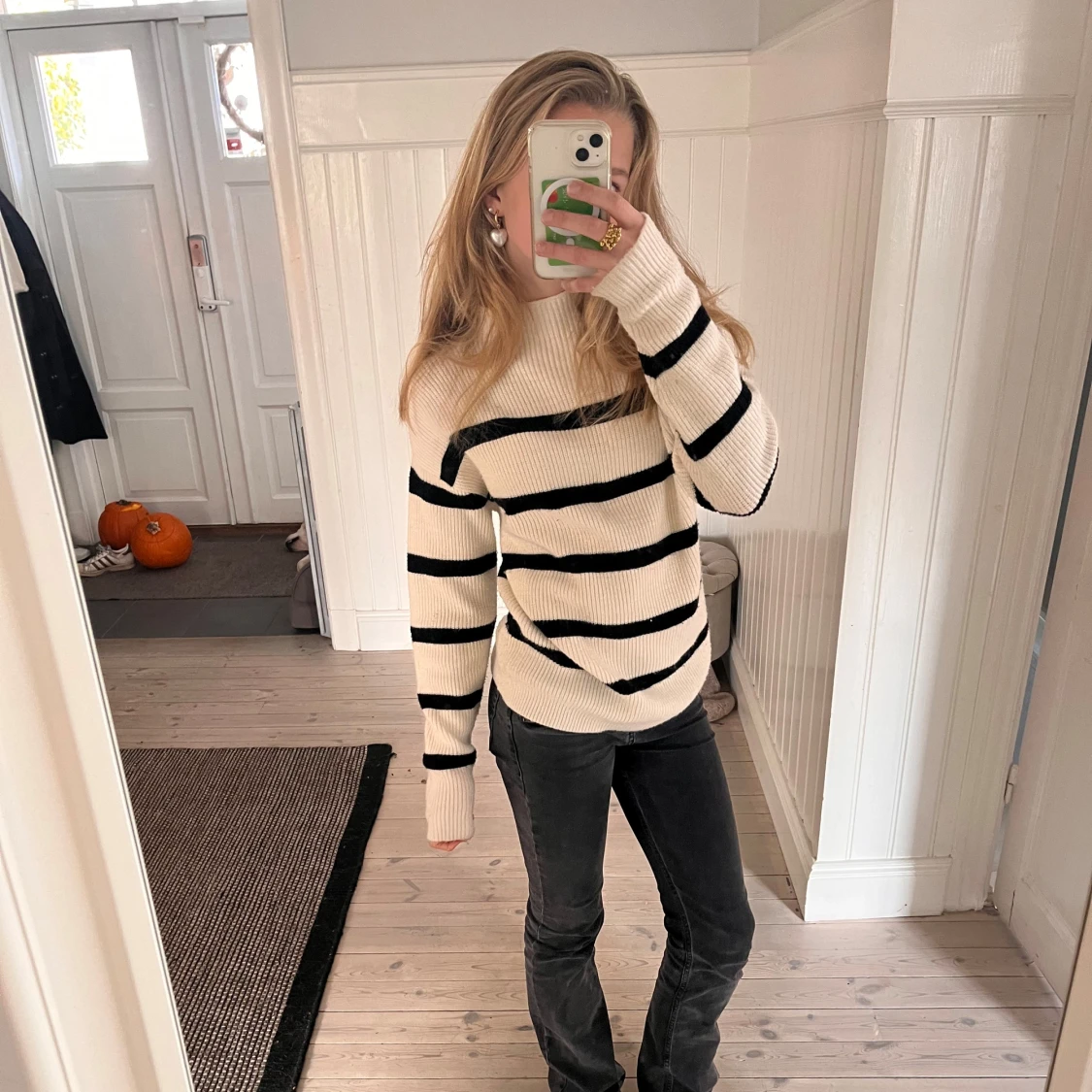 Randig söt stickad tröja - 91