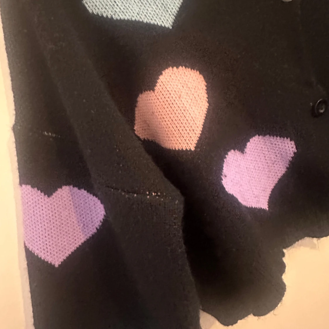 Svart kofta med hjärtmönster från Shein - 1