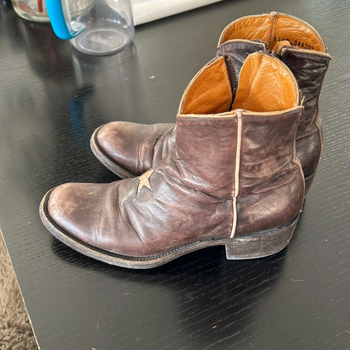 Bruna boots med stjärndetalj - 93