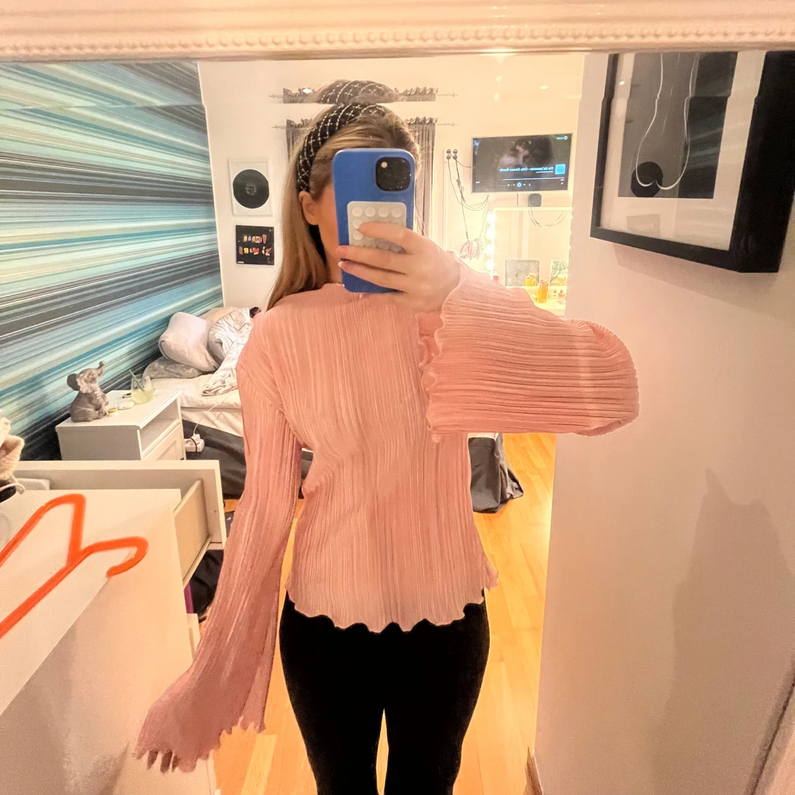 Rosa plisserad topp - 1