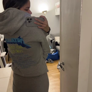 Grå Metallica hoodie - Säljer en grå hoodie med Metallica-tryck. Den har en stor färgglad grafik på framsidan med en ikonisk design. Perfekt för fans av bandet som vill ha en bekväm och stilren tröja.