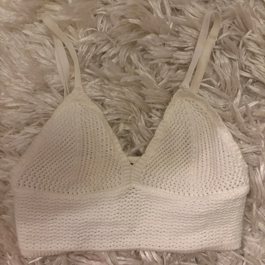 Vit stickad topp - 1
