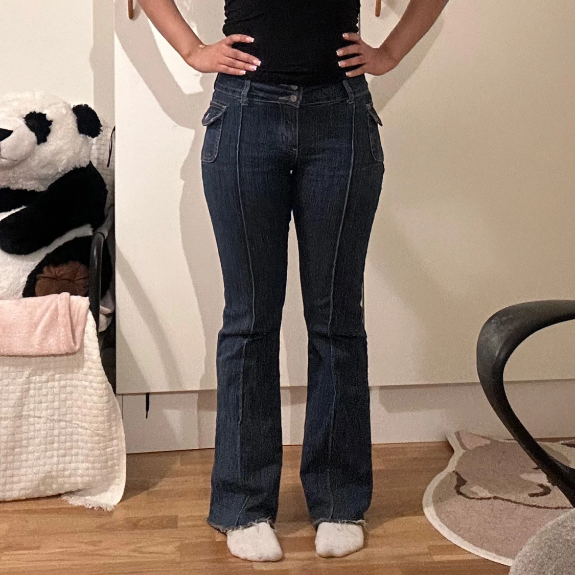 Mörkblå bootcut jeans