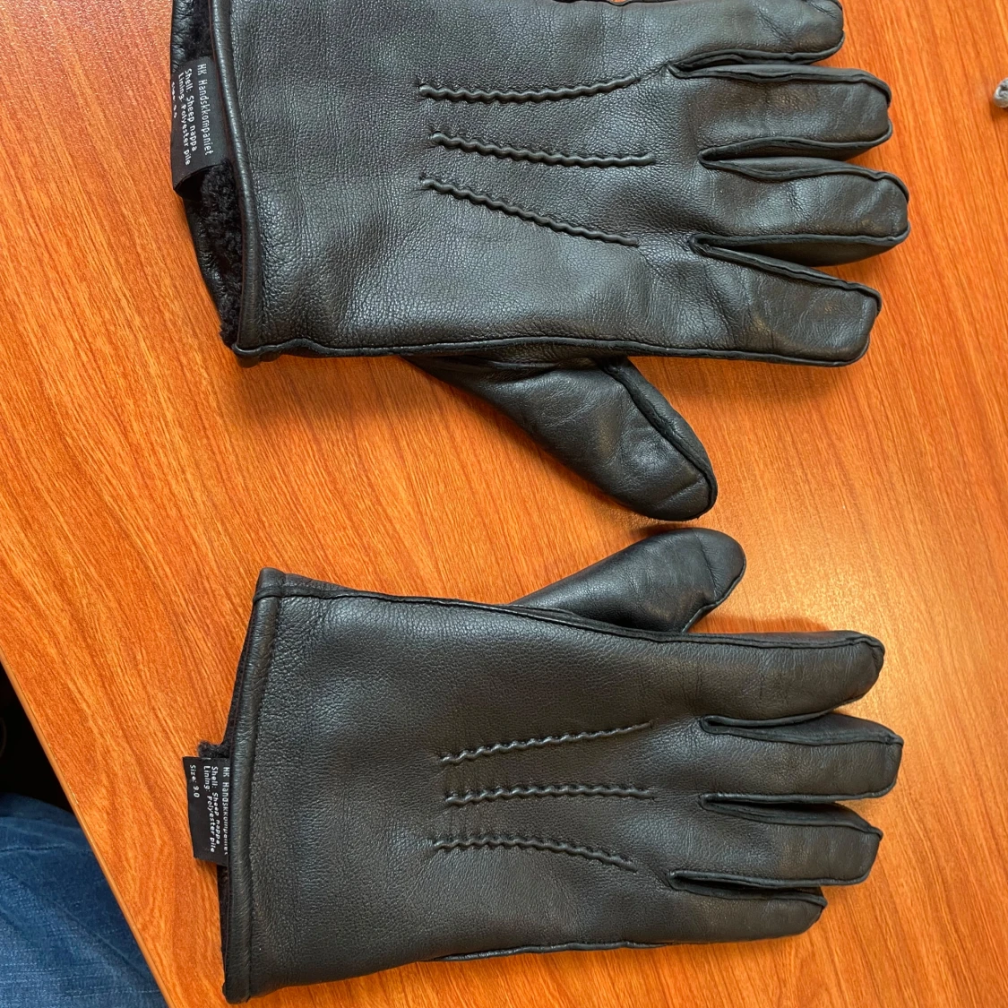 Svarta skinnhandskar size 9.0