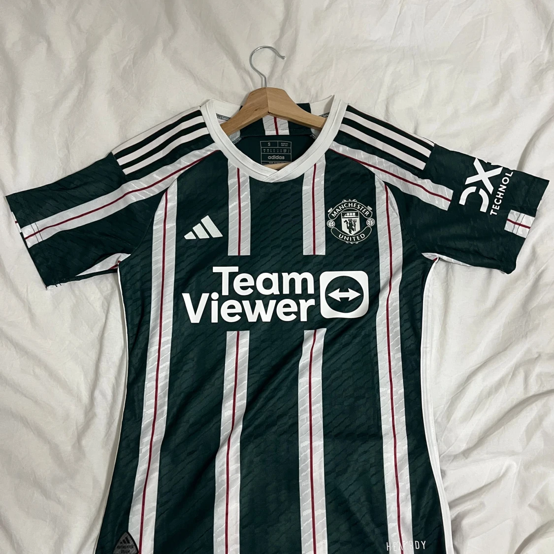 Grön och vit randig fotbollströja, manchester united  - 1