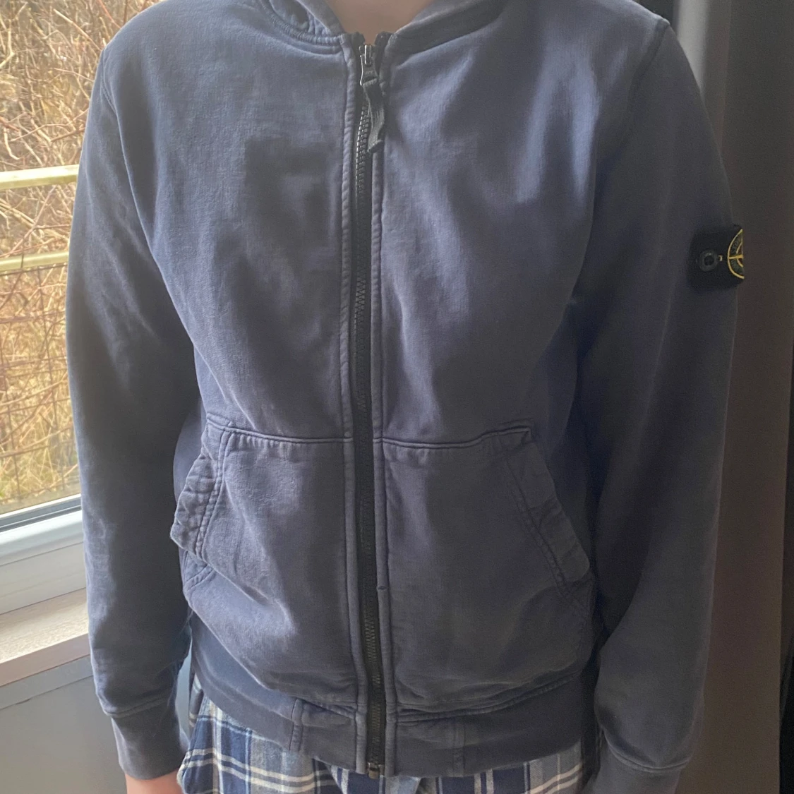 Blå huvtröja från Stone Island Junior