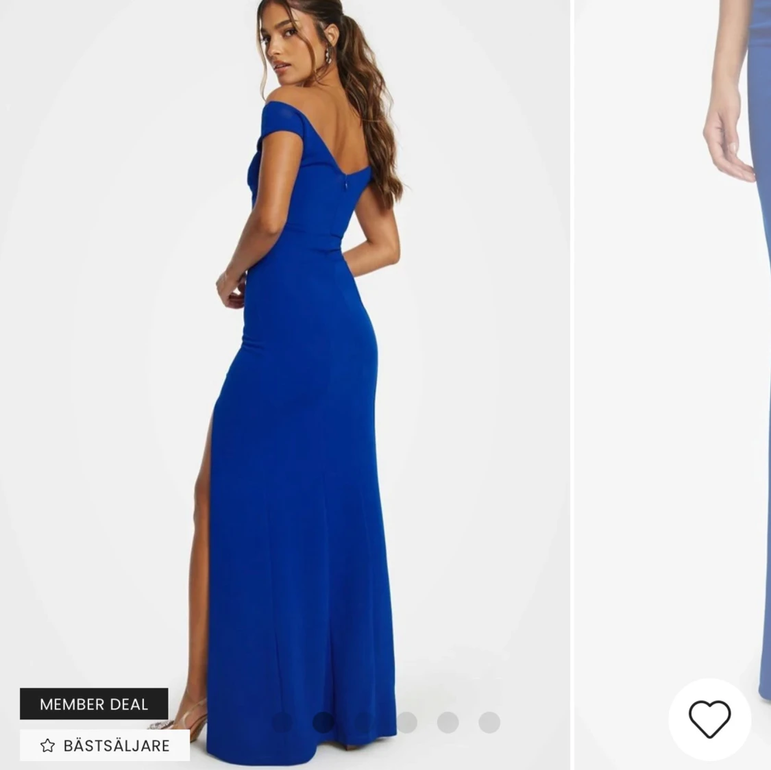 Blå långklänning med twistdetalj - 1