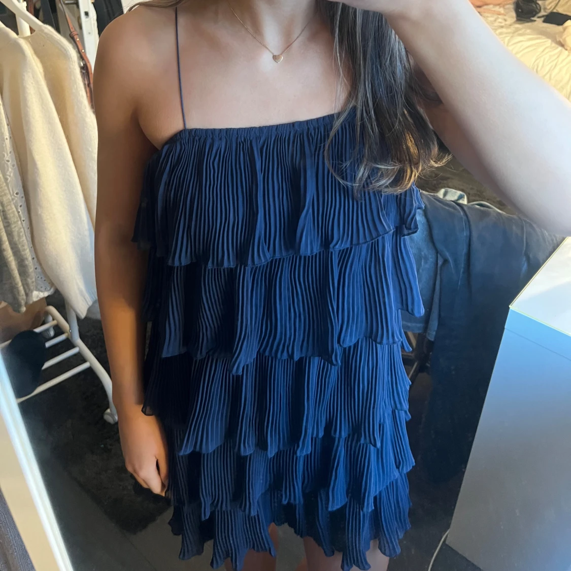 Blå volangklänning - 90