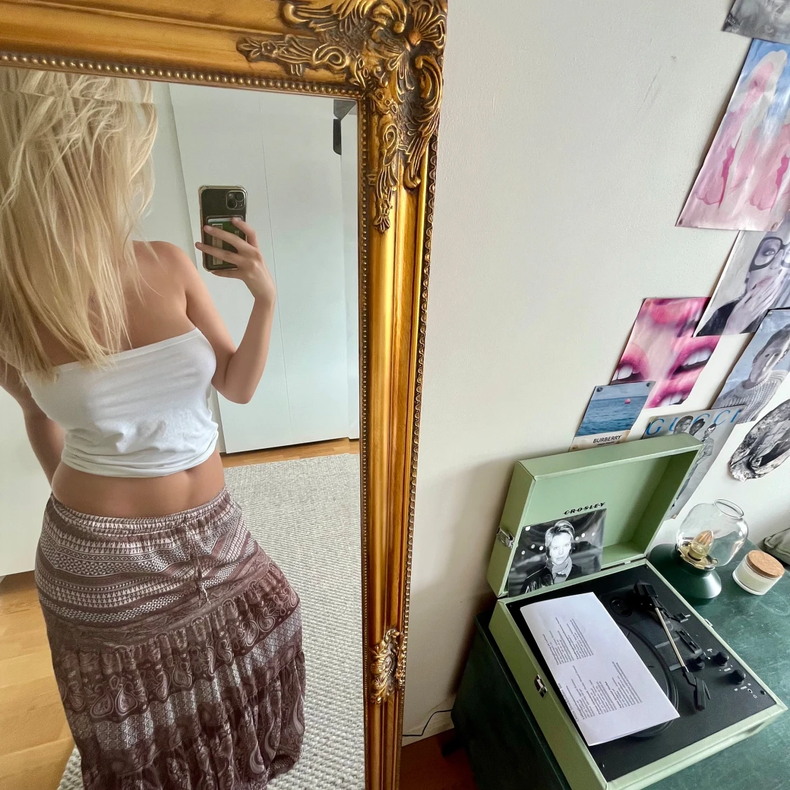 Mönstrad långkjol i jordnära toner - 90