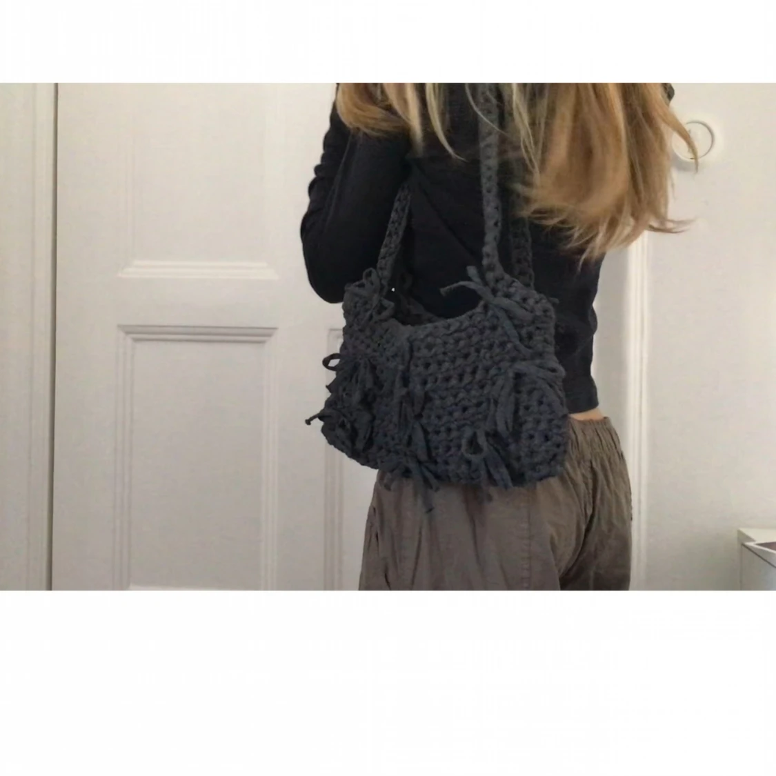 virkad handväska x2