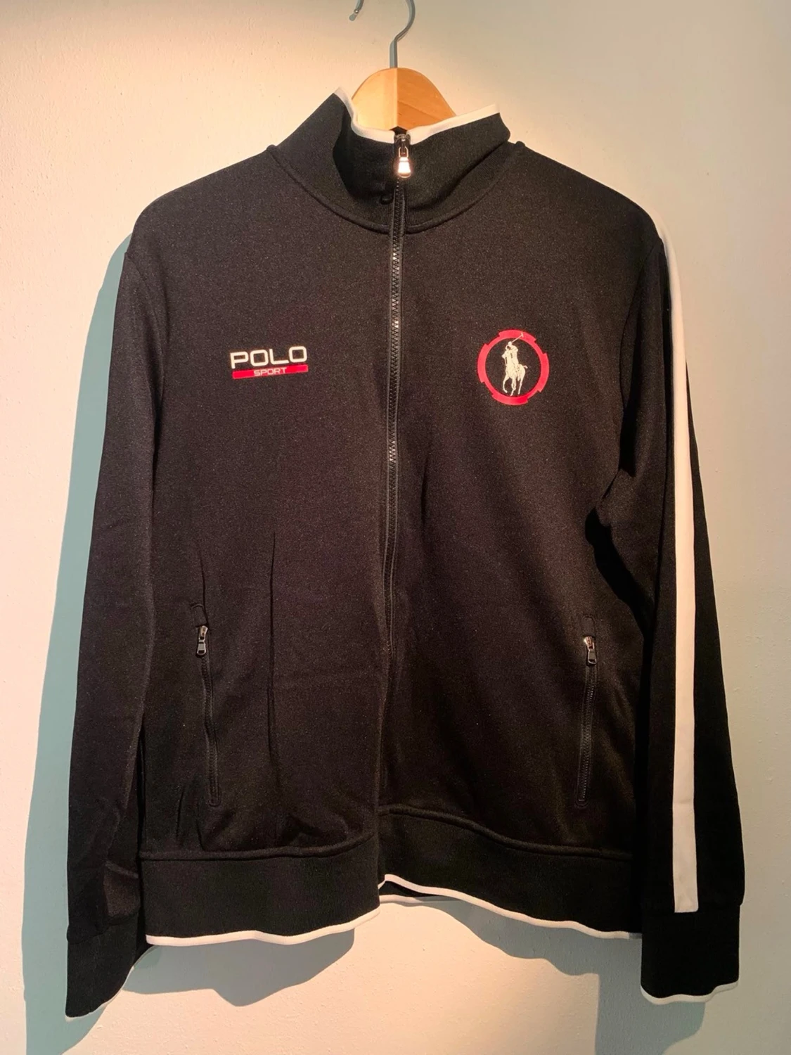 Svart zip hoodie från Polo Sport