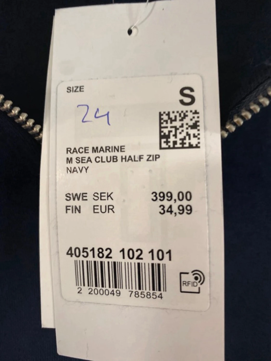 Marinblå halfzip hoodie Race Marine - 2
