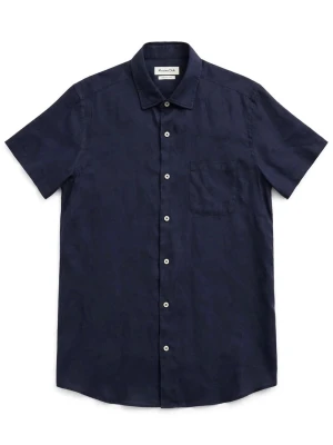 (LILA) linneskjorta kort ärm - Stilren LILA skjorta i linne med korta ärmar och klassisk krage. Skjortan har vita knappar framtill och en bröstficka. Perfekt för en avslappnad men snygg look.