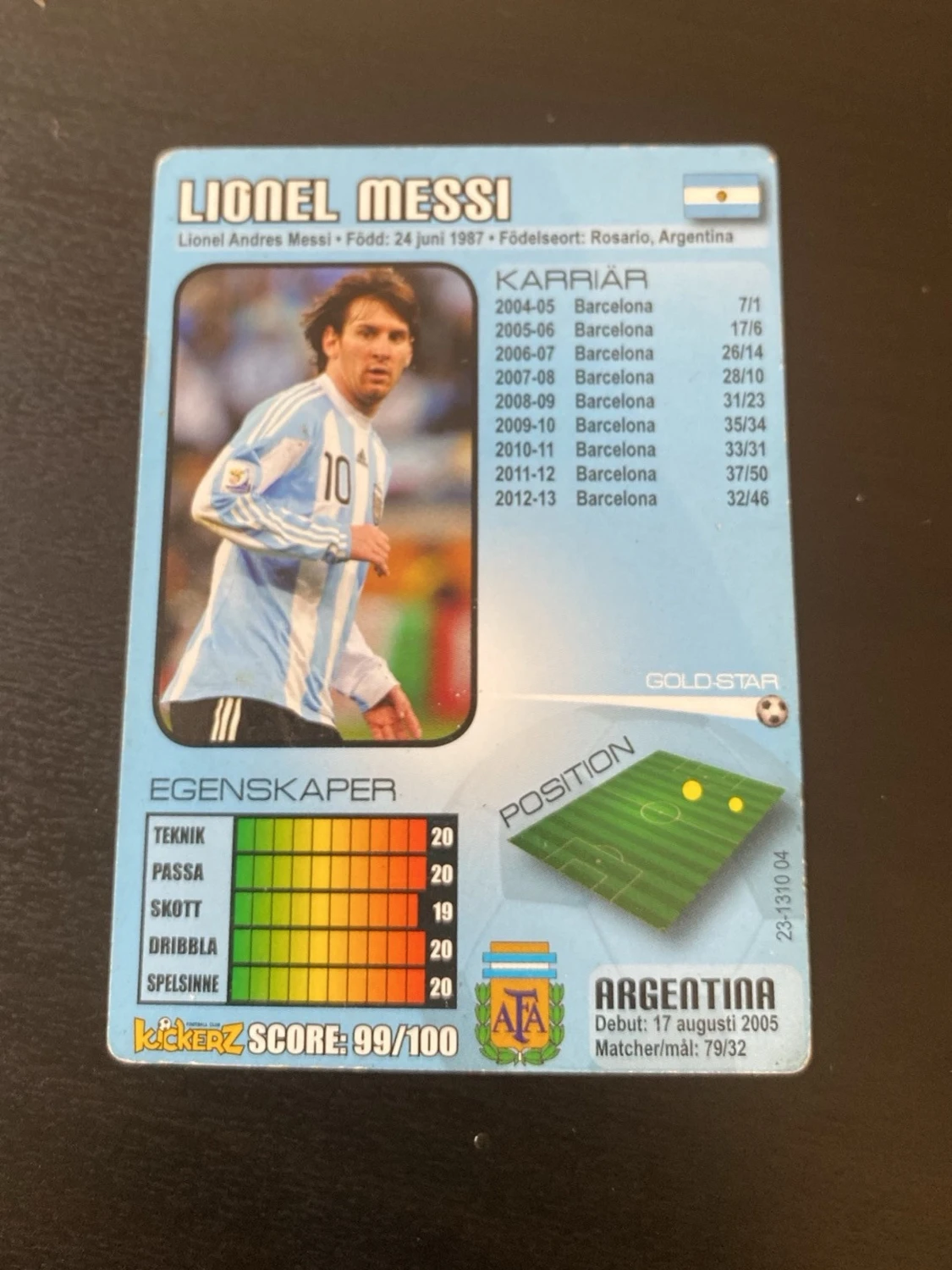 Collector Card Lionel Messi Kickerz