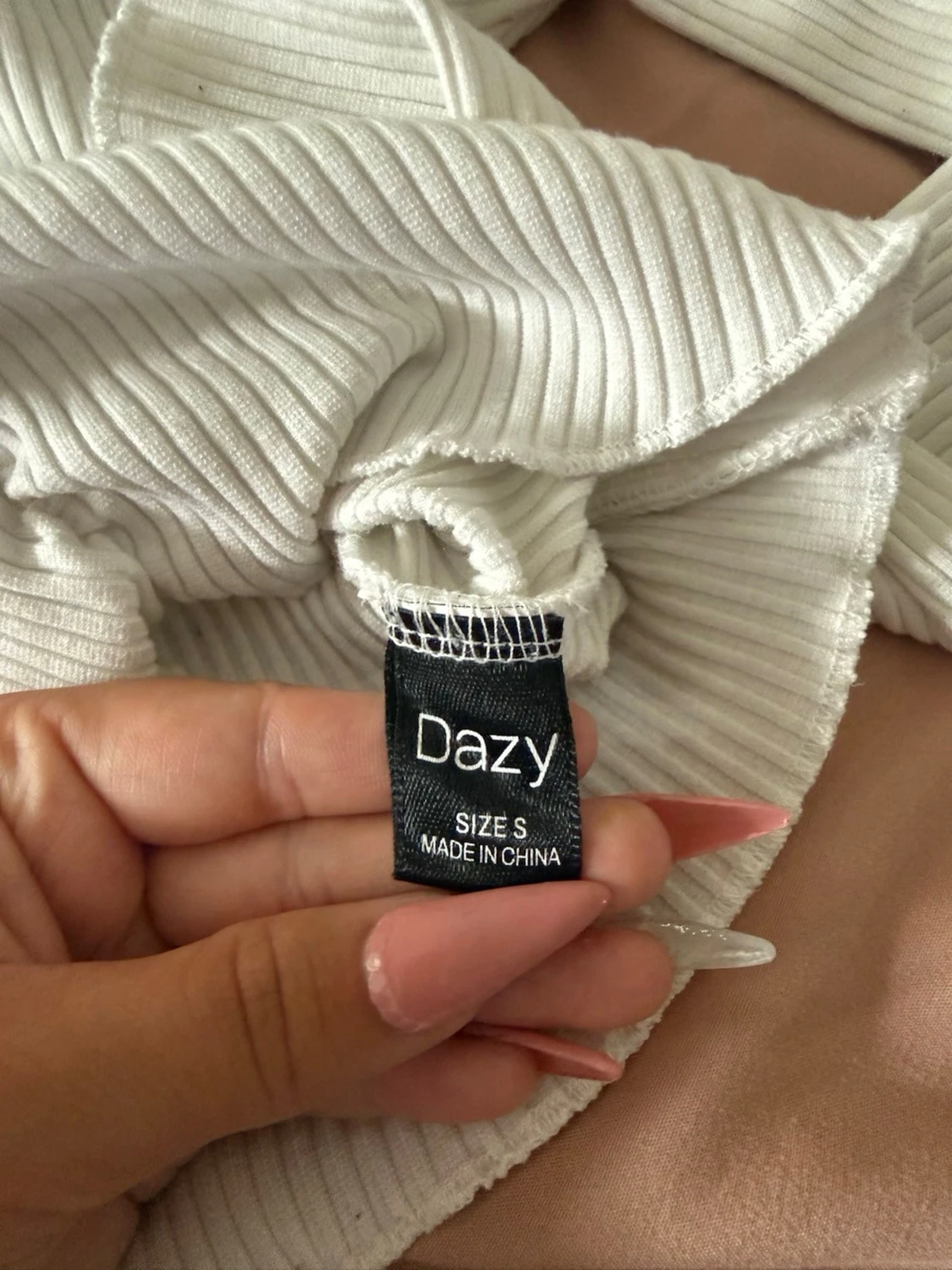Vit ribbad topp från Dazy (Shein) - 1