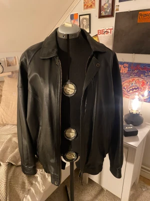 Äkta läderjacka - Oversized läderjacka, super kvalitet! 