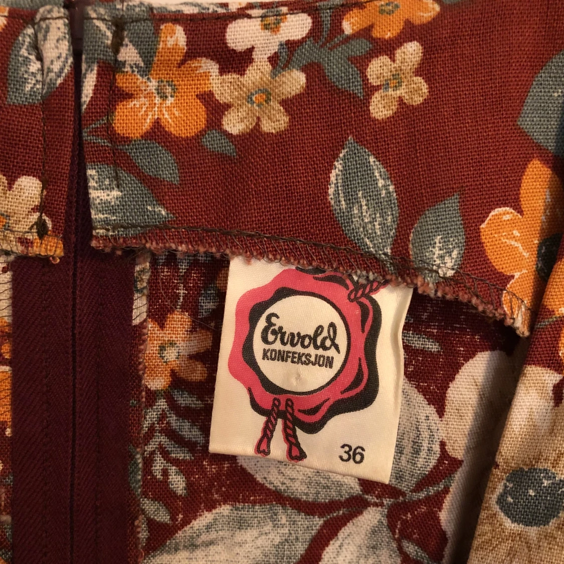 Blommig Vintage klänning 1900-tal Ervold Konfeksjon - 90