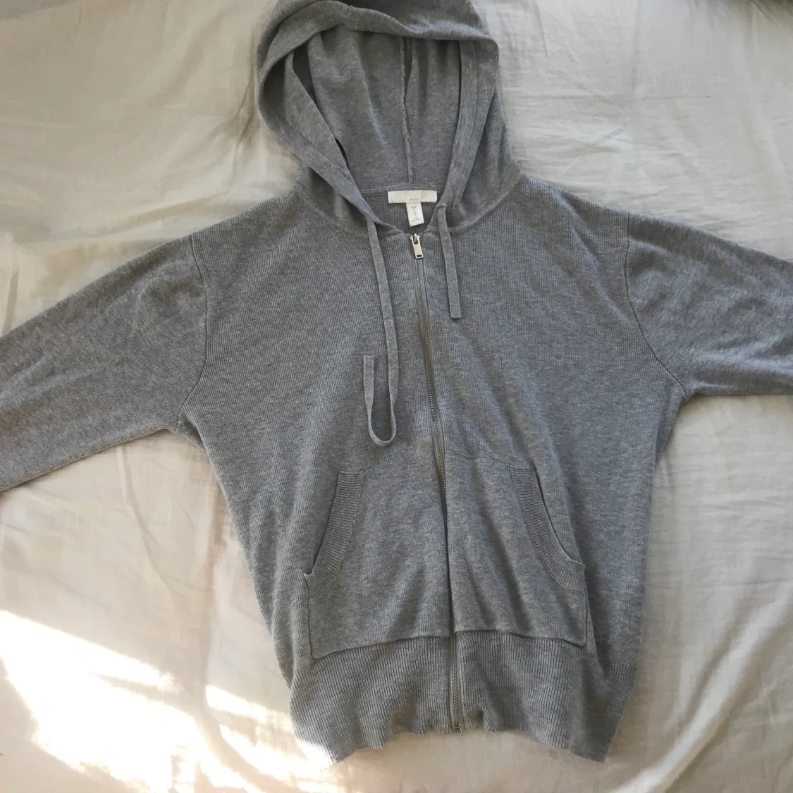 Grå Cropped Zip-Through Hoodie H&M - 90