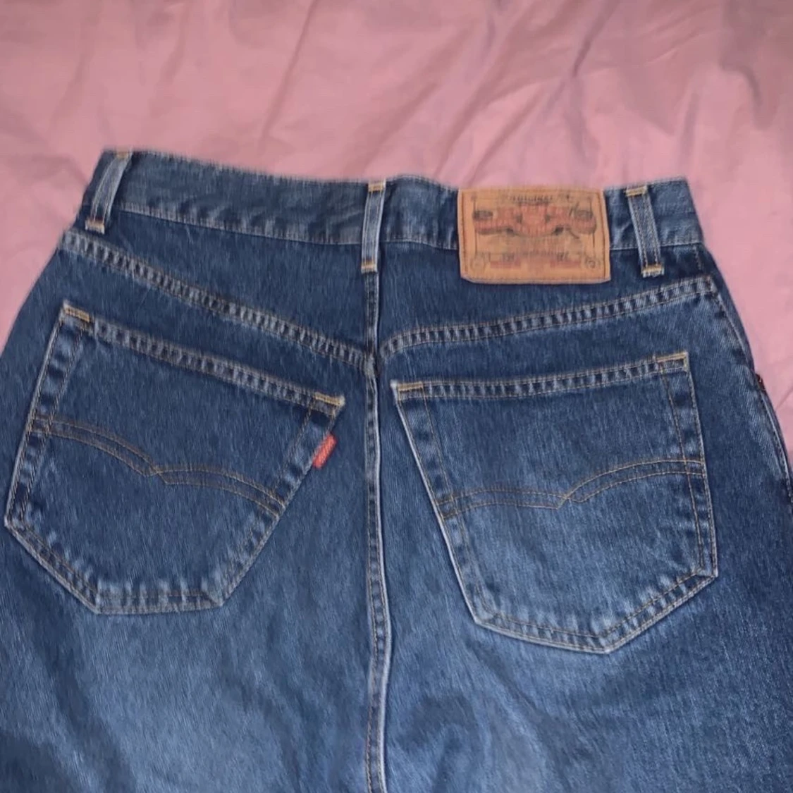 Mörkblå vida jeans - 90