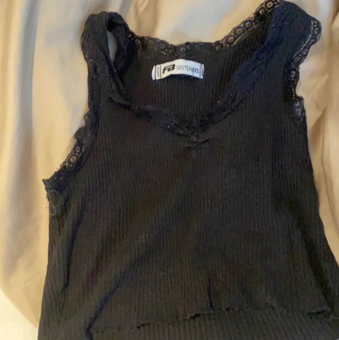 Svart spets topp - 91