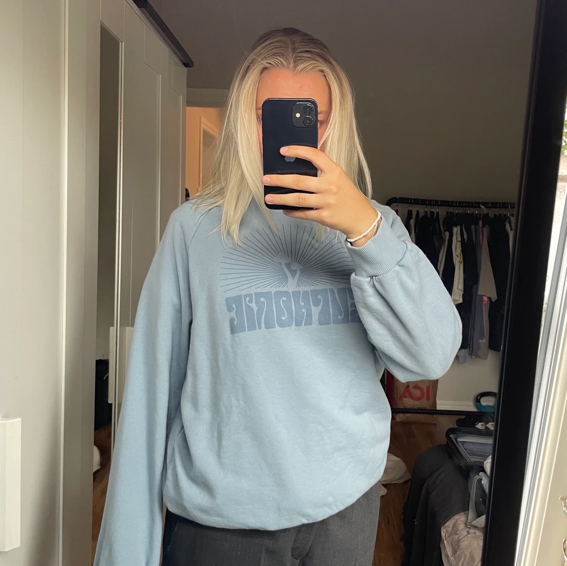 Ljusblå sweatshirt  - 90