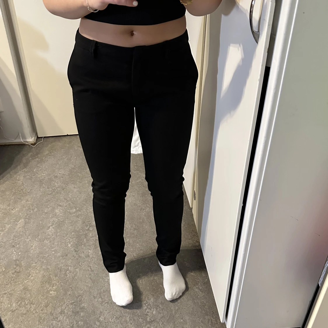 Svarta Låg midjade kostymbyxor - 90