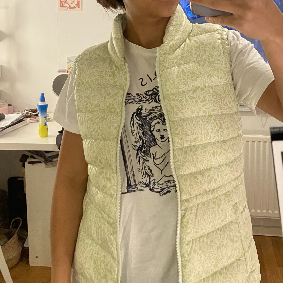 Blommig dunväst - 90