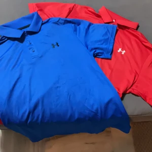 Pike Under Armour golf - Golf piké två för priset av en röd och blå piké tröja