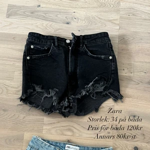 Jeansshorts  - Jeansshorts ifrån zara i blå och svart färg, i bra skick i storlek 34 🤩  80kr, Köparen står för frakt   Den blåa är såld 😊
