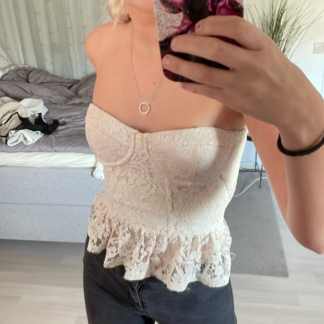 Vit bandå topp - 90