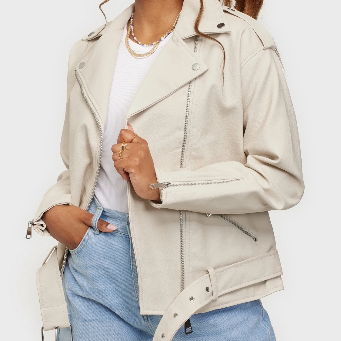 Beige Skinnjacka - 91