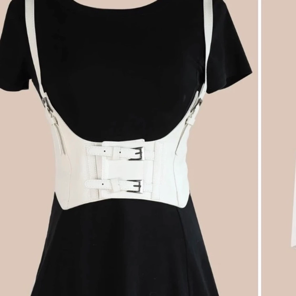vit korsett topp/bälte - 91
