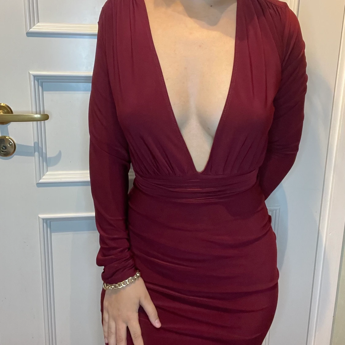 Deep V tie dress NLY ONE stl.S