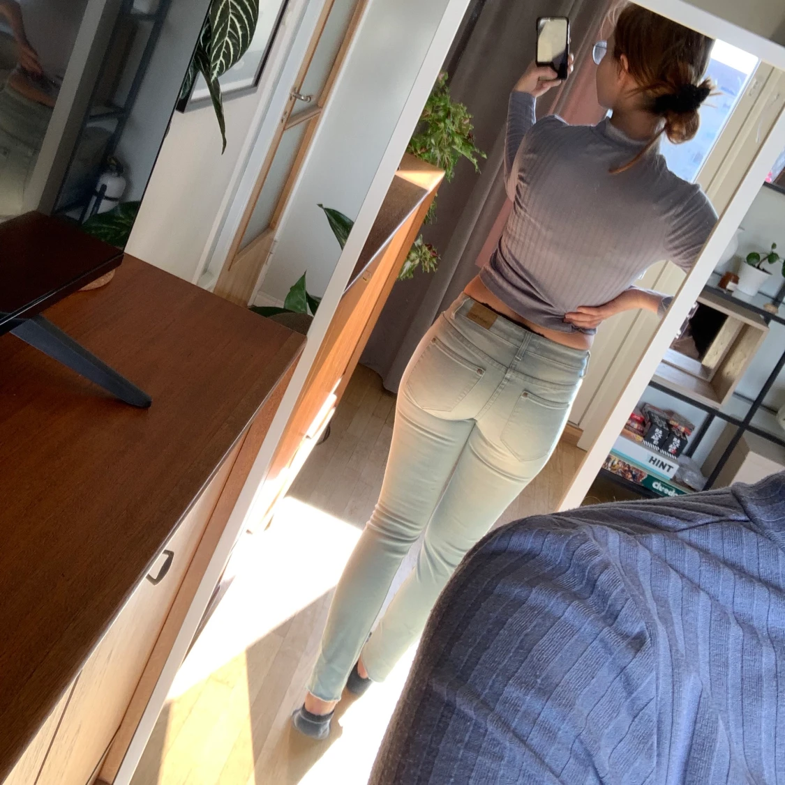 Lågmidjade Ljusblå Jeans - 90