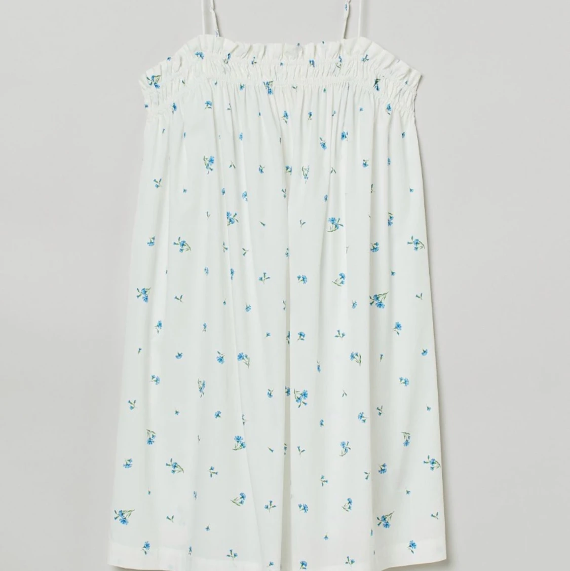 Vit blommig klänning hm