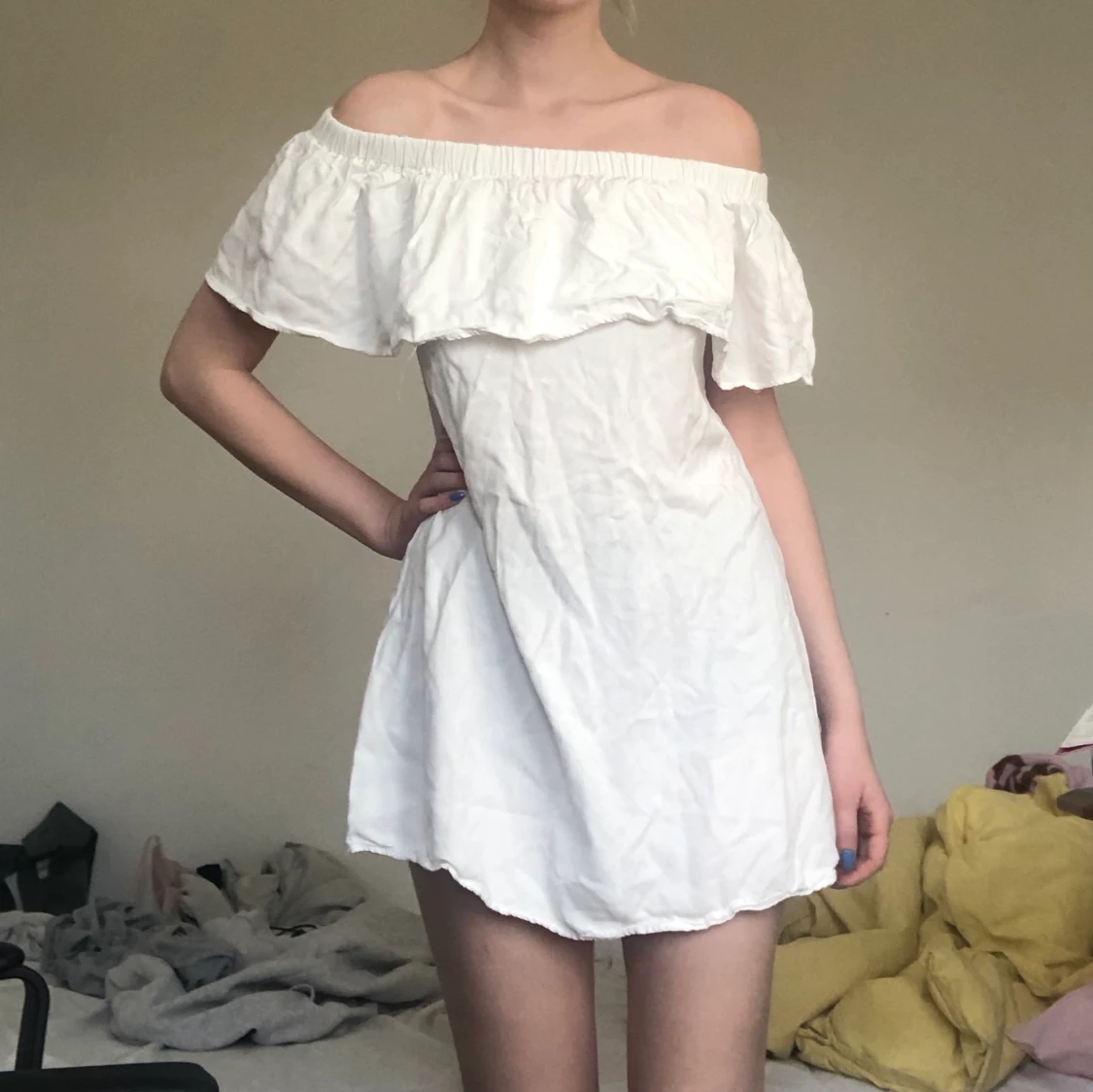 Vit sommar Klänning S