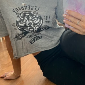 Kroppad grå t-shirt - Nästintill oanvänd då den ej är min stil, är avklippt för att få en kortare form. Storleken är annars i S. Säljes nytvättad 🖤